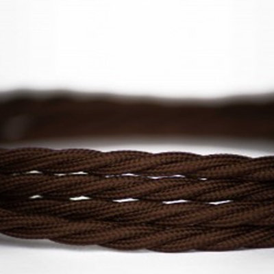 Arquan 2 Core Twisted Cable Fabric Flex Cord 0.75mm Braided Flexible Electrical UK Lighting Wire Cord / Cable