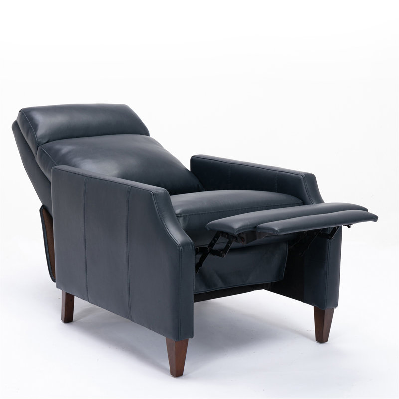 Ainka 28.25'' Wide Manual Standard Recliner, Midnight Blue Faux Leather