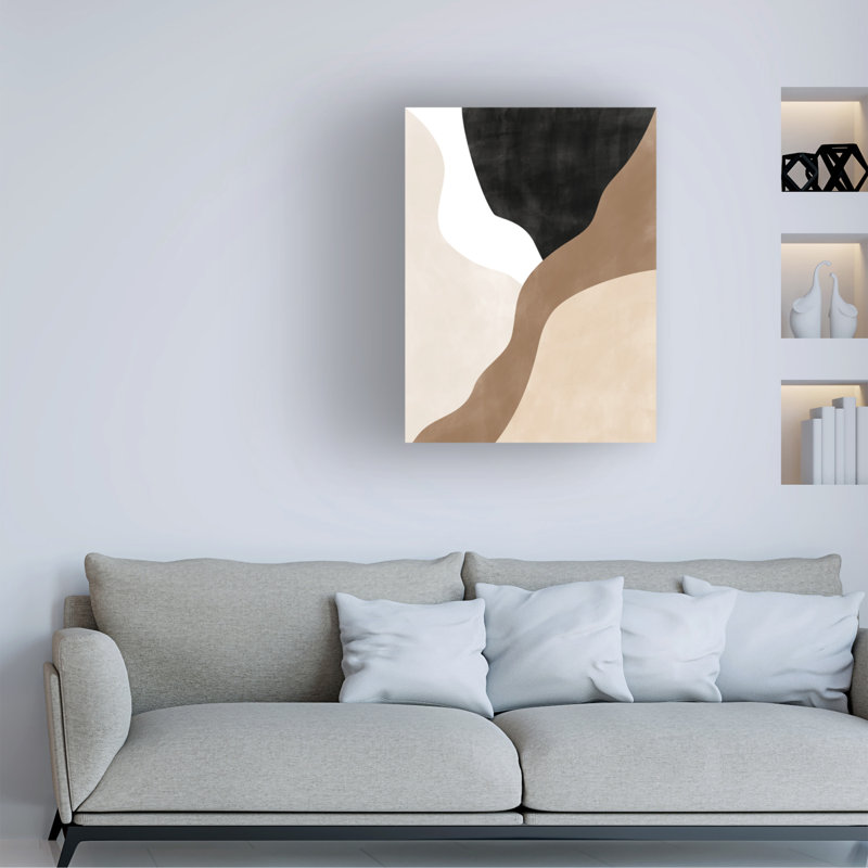 Art abstrait n ° 2 bolognaise, brun, par Elena Ristova, H 32 po x l 24 po