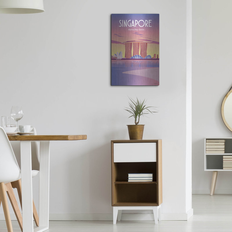  «Singapour» par arctique, studio, art mural en métal, 16 po x 24 po