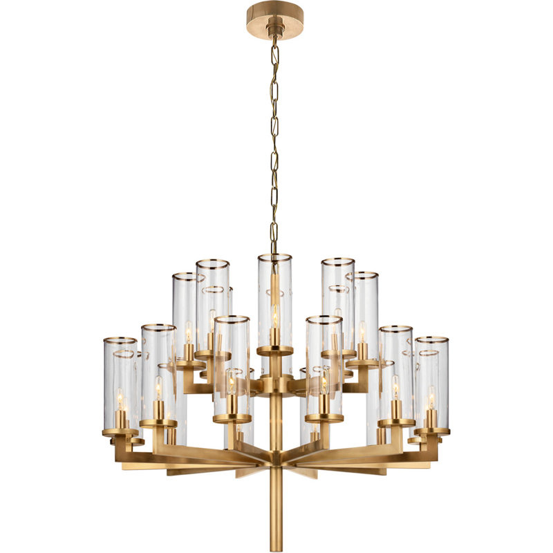 Kelly Wearstler Liaison Double Tier Chandelier, Antique Burnished Brass
