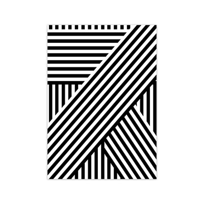 Black And White Large Stripes - Print