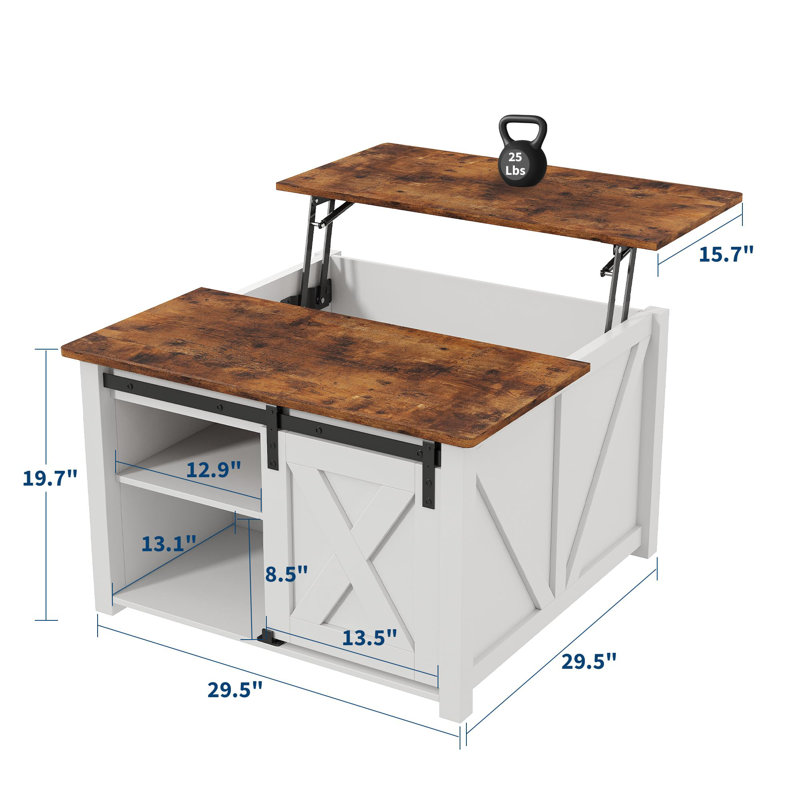Table basse 31,5 po Farmhouse, Blanc