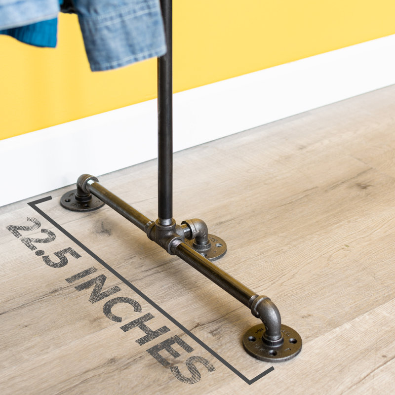 Halcyon 38.5'' 2-Tier Freestanding Industrial Pipe Clothes Rack