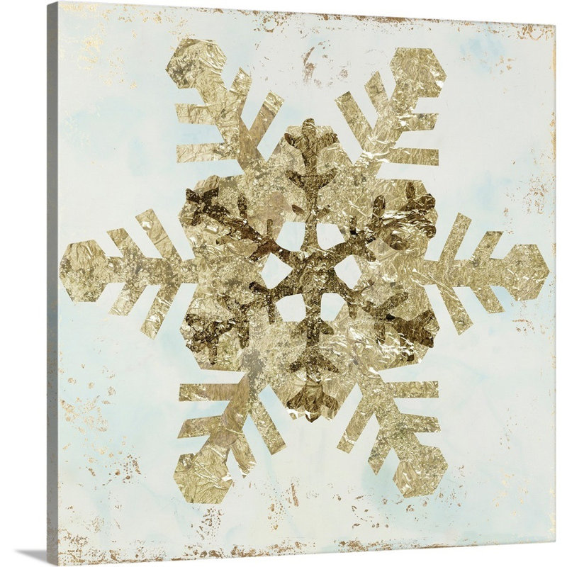 Glistening Snowflake IV - reproduction d'art sur toile, Toile tendue, H 16 po x l 16 po x P 1,25 po