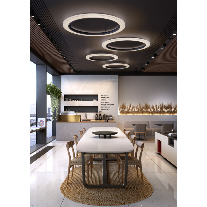 Roda 1 - Light Brown LED Single Pendant, White Ribbon