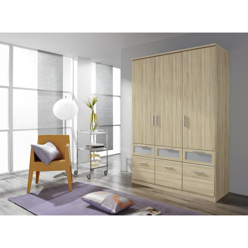 Bochum 4 Door Wardrobe, Sonoma oak and frosted glass
