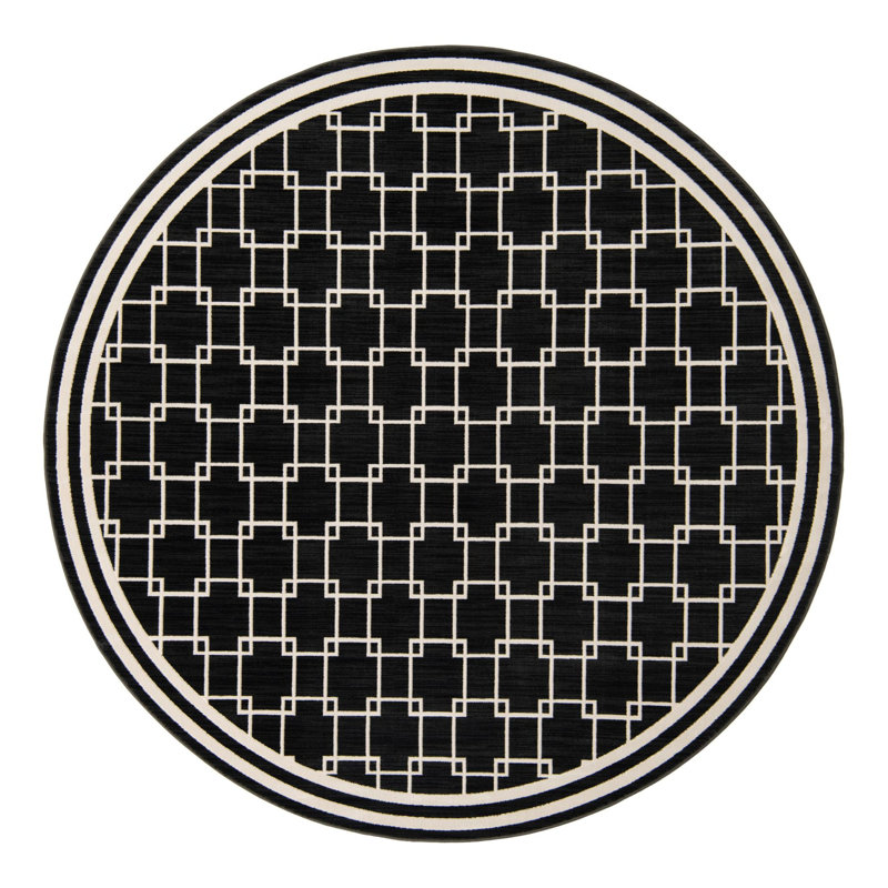 Jill Zarin Metropolitan Uptown Rug Black, Round 7'10"