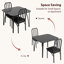 Ensemble de table de salle à manger pour 2 personnes avec chaises rembourrées, table bistro carrée en verre noir pour la cuisine ou les petits espaces
