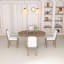 Ensemble de table de salle à manger extensible 5 pièces pour 4 à 6 personnes, avec 4 chaises ergonomiques rembourrées, table de cuisine ronde de 42 à 58 pouces avec une rallonge dissimulée de 16 po, finition vieillie, assemblage facile-327437117-327437119