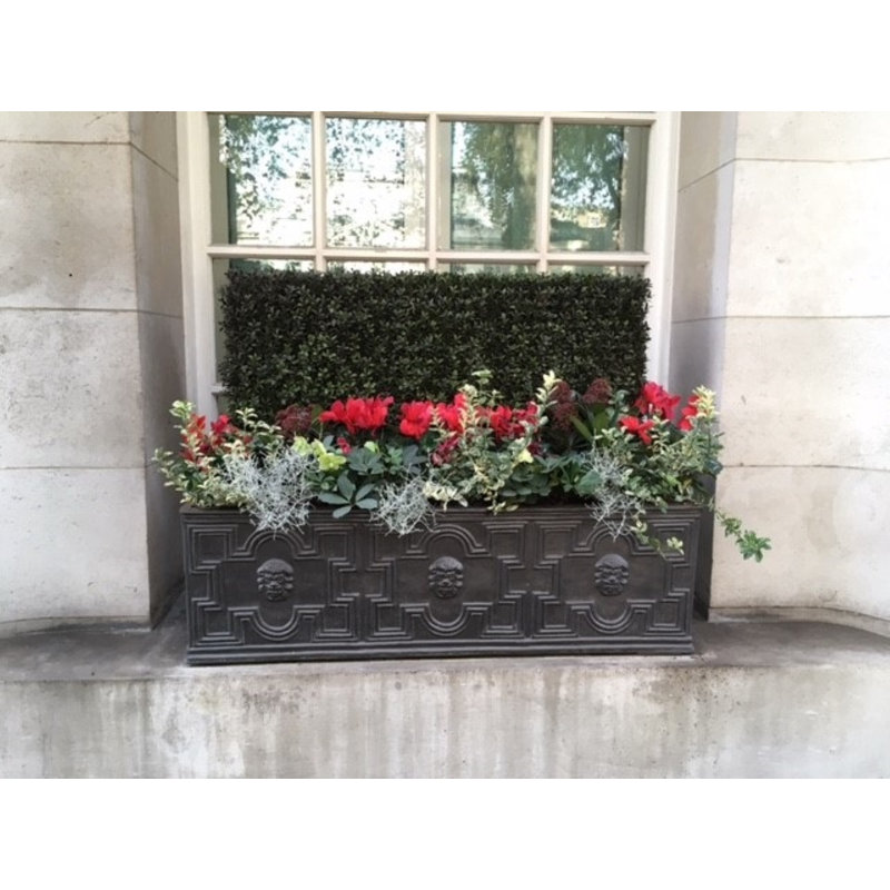 Handmade Pot Planter, Black, 34cm H x 110cm W x 38cm D