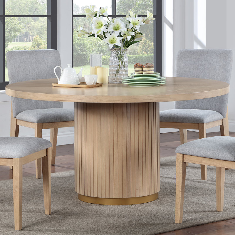 59-Inch Wide Round Dining Table In Oak