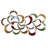 Multi Colored Metal Abstract Scalloped Home Wall Decor, 35" x 1" x 20"