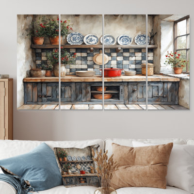 Gray Country Kitchen Rustic Charm I - Ensemble de décoration murale de cuisine