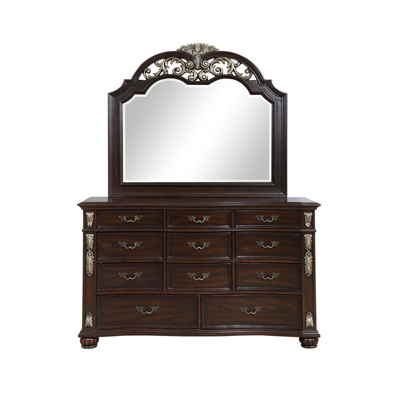 Maximus Dark Brown 11-Drawer Solid Wood Dresser