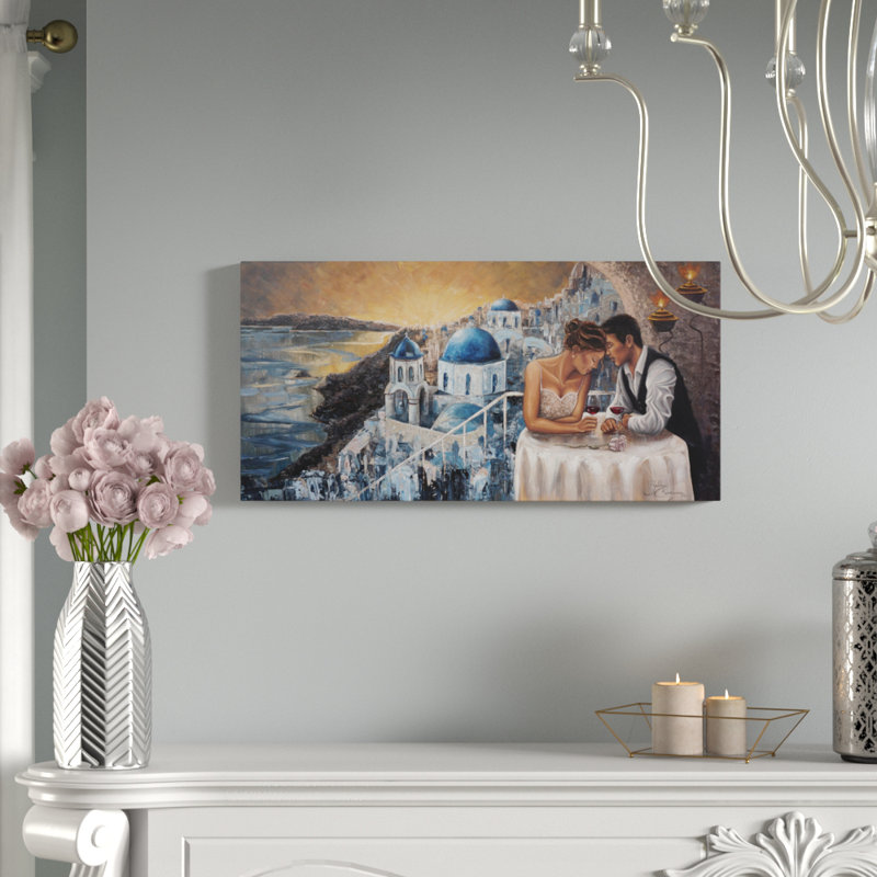 «Heaven on Earth, Santorini» par Isabella Karolewicz - impression sur toile tendue, H 12 po x l 24 po