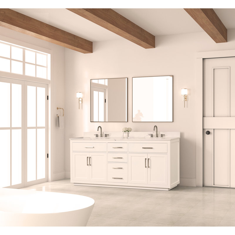 Meuble-lavabo autoportant 80 po avec lavabo double 80 po et 3 tiroirs