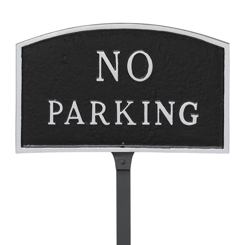 Plaque de petite plaque avec piquet, Noir / argent
