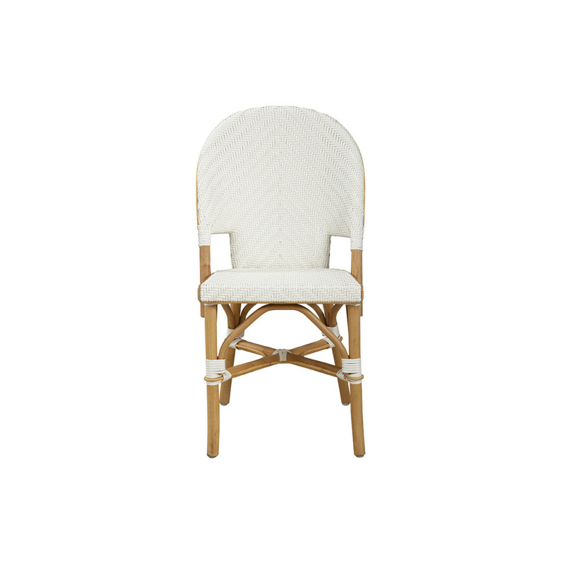 Chaise d'appoint Cayan Pole Rattan, blanc