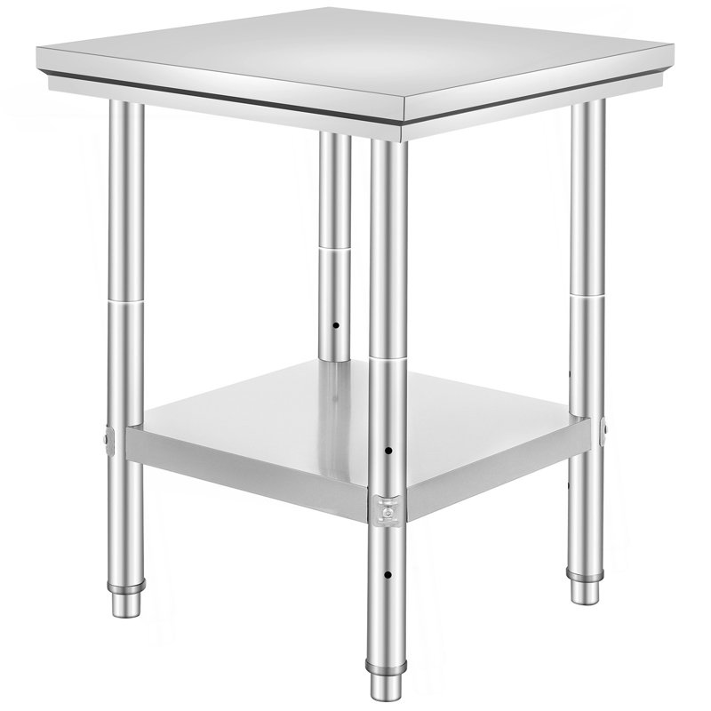 Table de préparation de cuisine commerciale en acier inoxydable 24 po x 24 po
