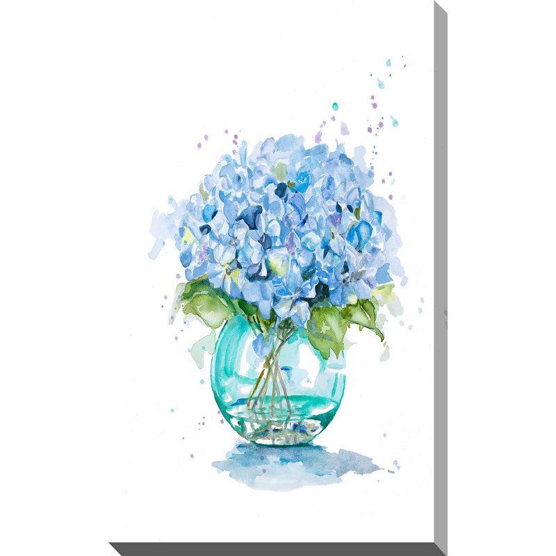 «Fresh Little Flower I», reproduction de peinture à l'aquarelle, H 48 po x l 28 po x P 1,5 po, Toile tendue
