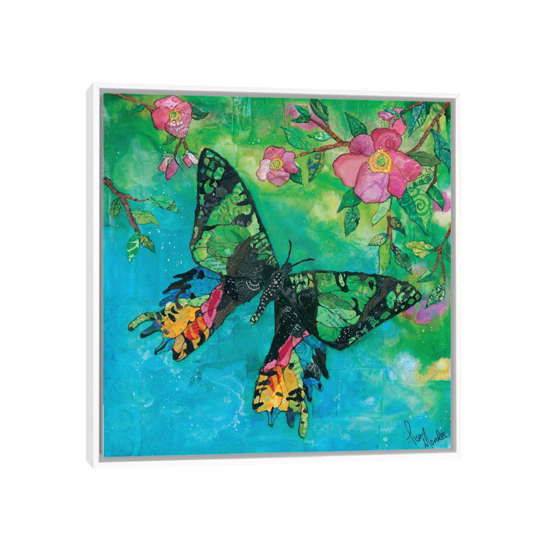 Insecte coucher de soleil - reproduction d'art murale - toile encadrée, 18" x 18", Framed Canvas, White