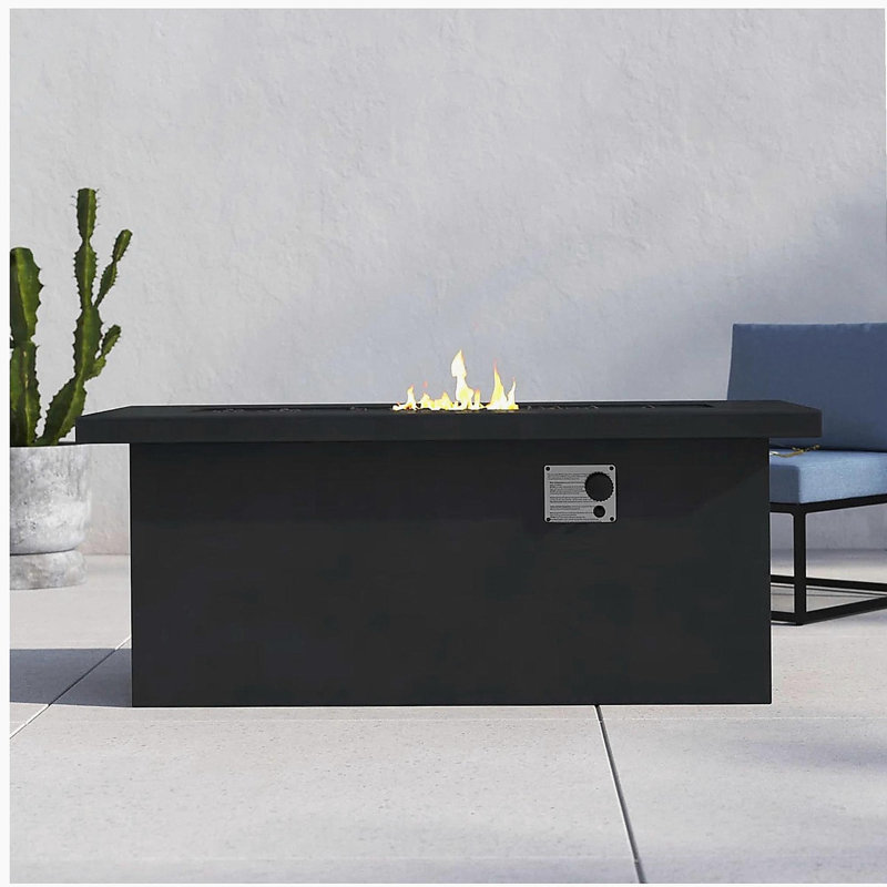 Table de fosse d'extérieur en béton au propane / gaz naturel H 24 po, Gris anthracite