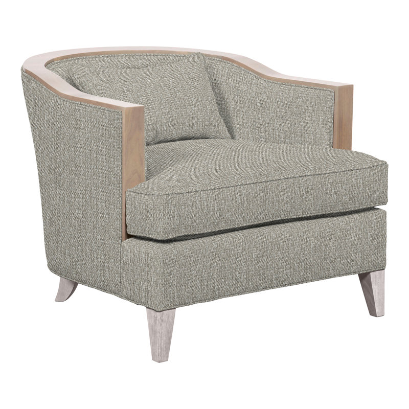 Thom Filicia Home Upholstered Barrel Chair, Dove Gray, Tarbee Pebble Polyester Blend