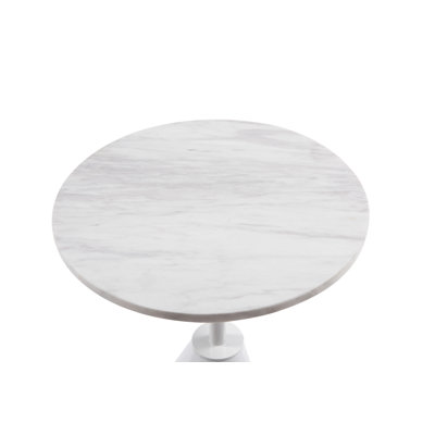 Haggerton Glass Top Pedestal Round Side Table