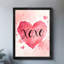 Aquarelle encadrée noire, art mural Xoxo, impressions sur le thème de la Saint-Valentin-1069024677