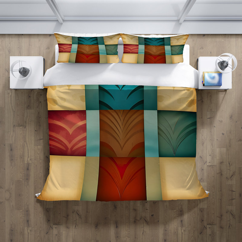 Polyester Abstract Duvet Cover, Twin Duvet Cover + 1 Queen Sham