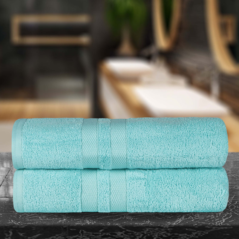Ensemble de draps de bain 2 pièces 100% coton Rodivel, Cyan