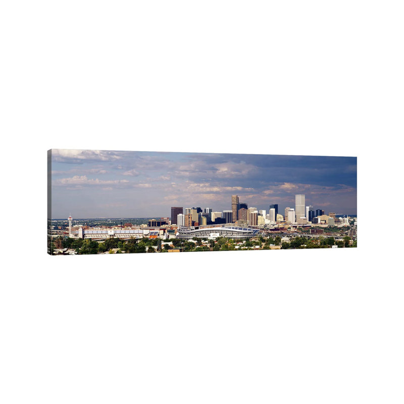 Skyline With Invesco Stadium, Denver, Colorado, USA - Wrapped Canvas Panoramic Print, 121.92 cm H x 40.64 cm W x 3.175 cm D
