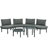 6-Piece Patio Sofa Furniture Set, Half Moon Outdoor Sectional Sofa With 2 High-Low Coffee Tables, PE Wicker Rattan, Tempered Glass, 4 Pillows & Cushions, For Backyard, Garden, Poolside,Gray-1782302273-1782302272