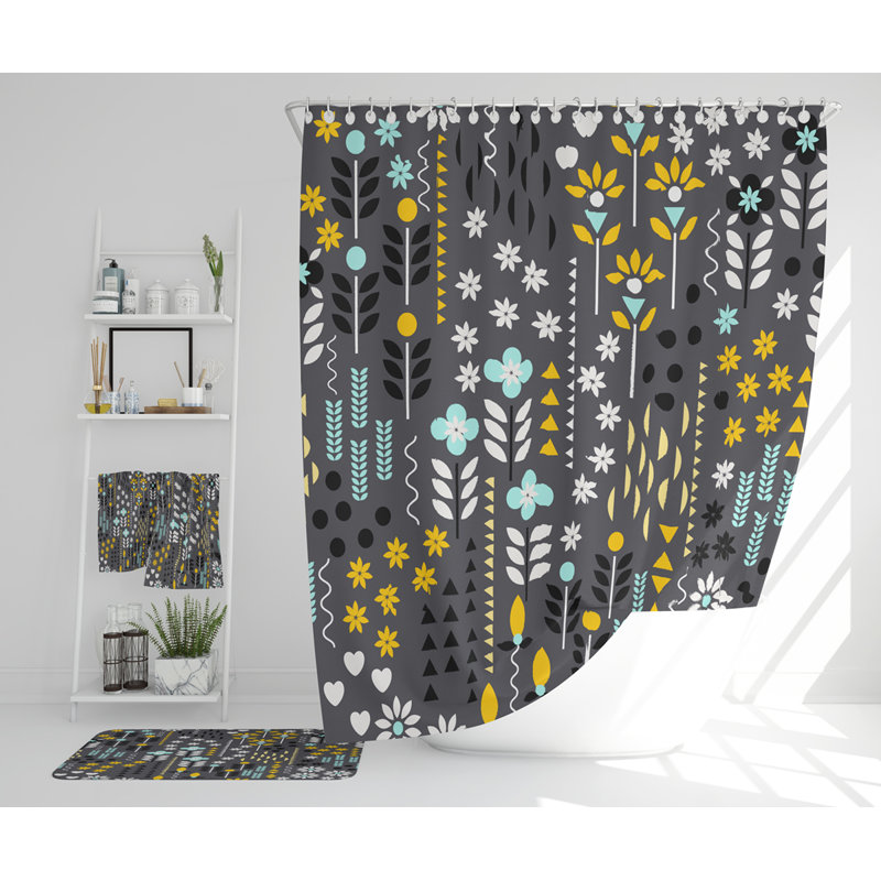 Nelli Polyester Shower Curtain Set