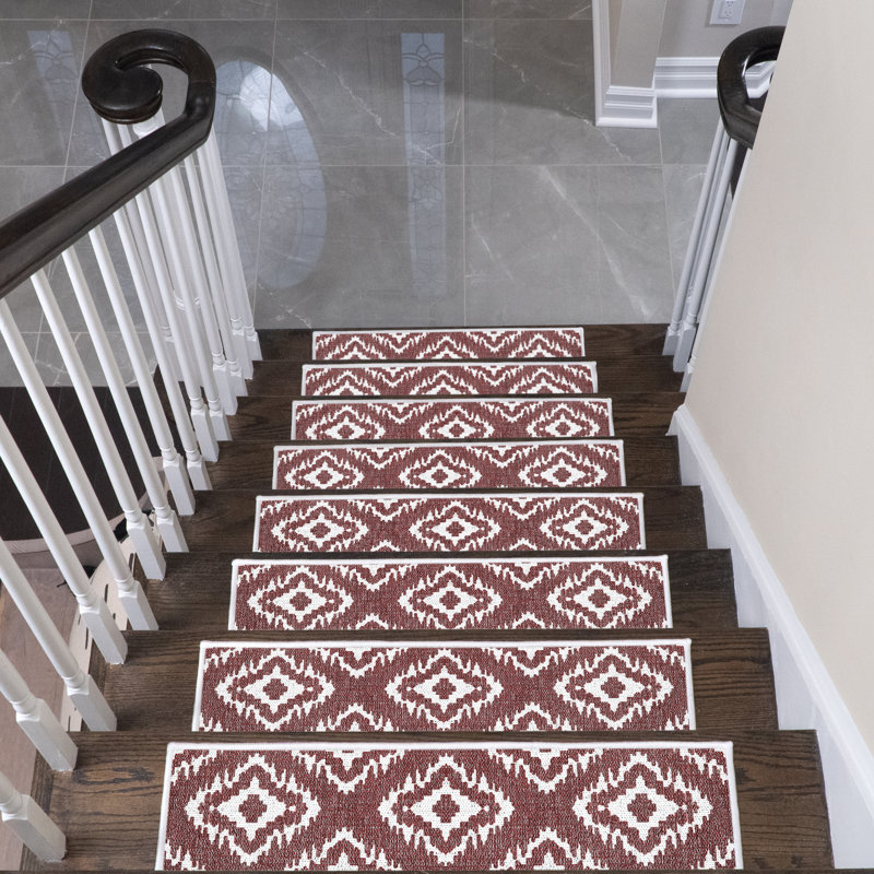 Tapis d'escalier intérieur antidérapant Osnabrock, Marron, 10 Piece Included