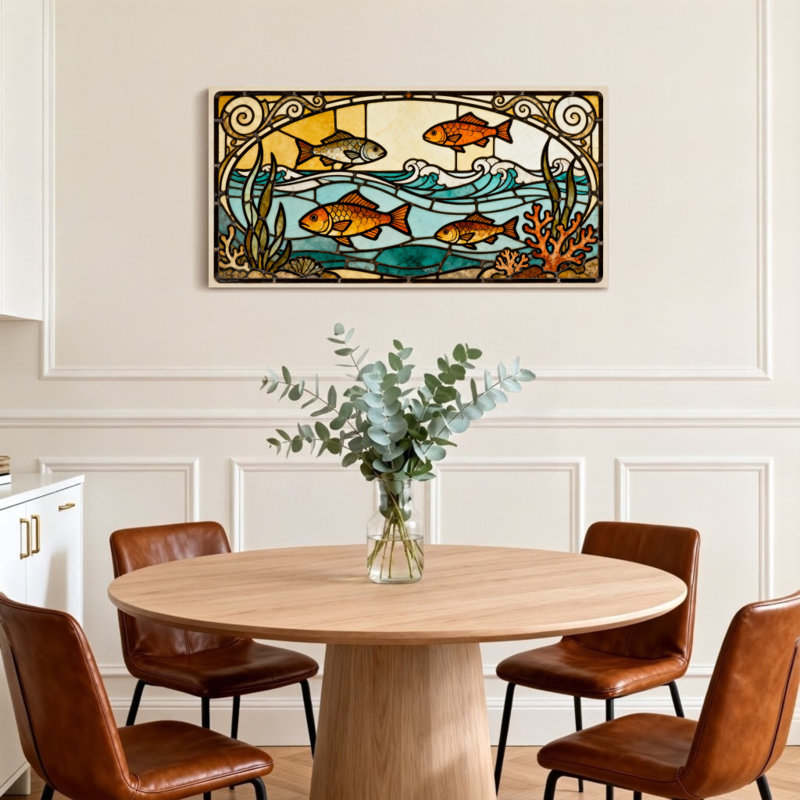 Poissons en verre coloré Ocean Waves, H 16 po x l 32 po