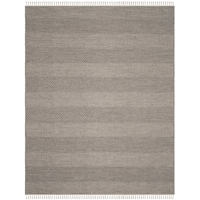Bester Hand Woven Cotton Striped Rug, Rectangle 8' x 10'