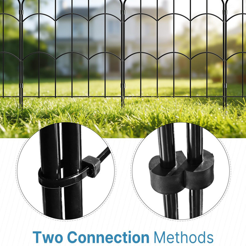 60 cm H x 32 cm W Steel Fence Panels Fencing with 25 Panel(s) Included