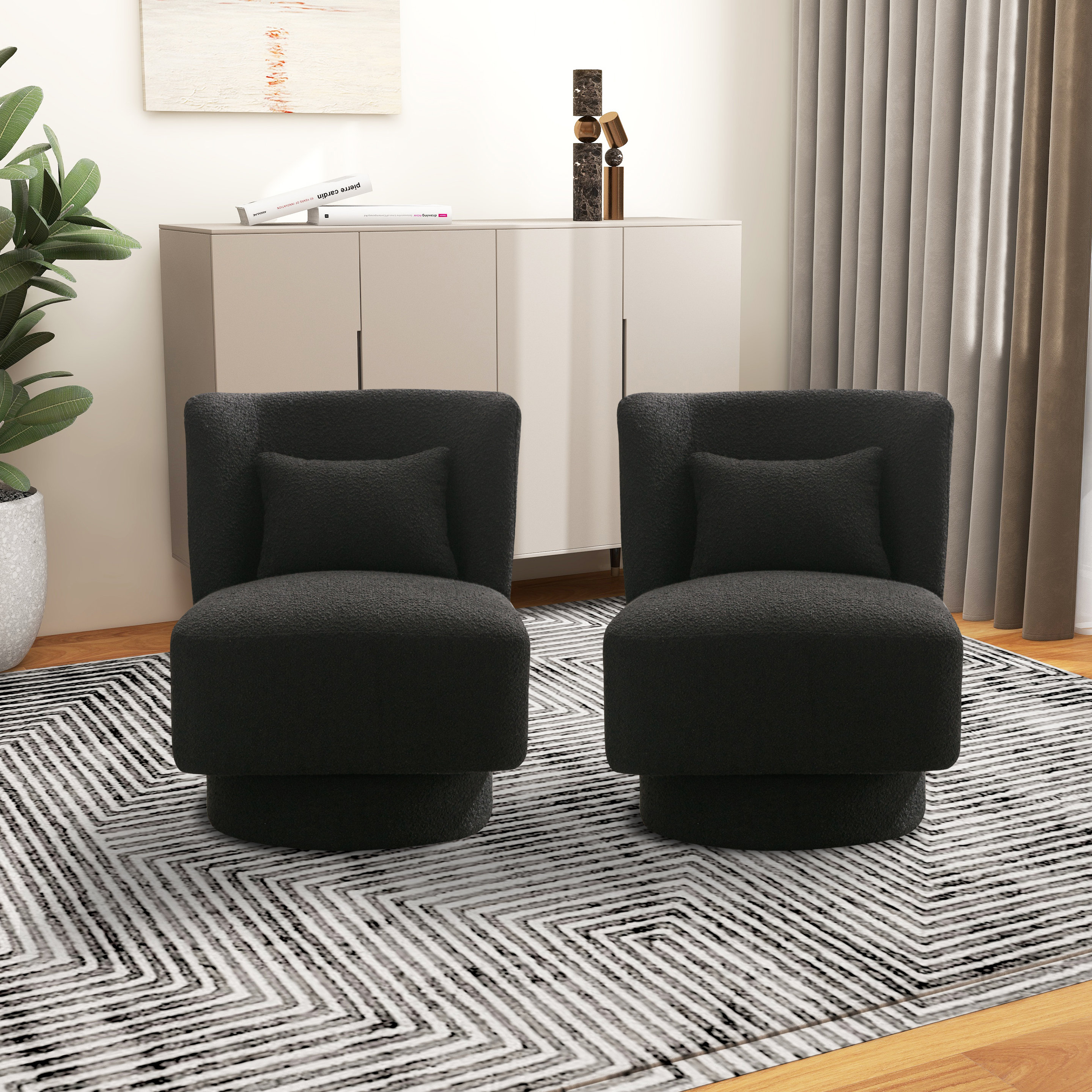 Latitude Run® 23.5" W Upholstered Swivel Accent Barrel Chair - Wayfair ...