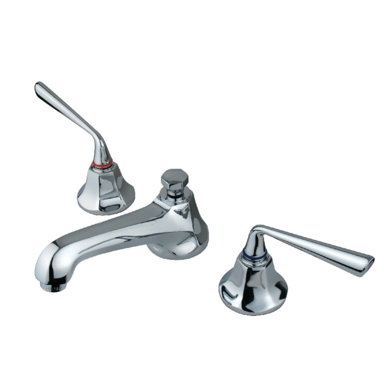 Copenhagen Widespread Bathroom Faucet with Drain Assembly, Polished Chrome