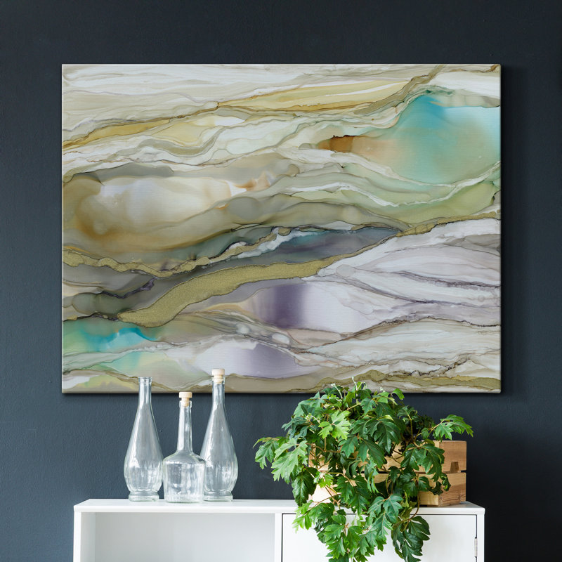 Verre marbré III - impression sur toile tendue, H 48 po x l 32 po x P 1 po