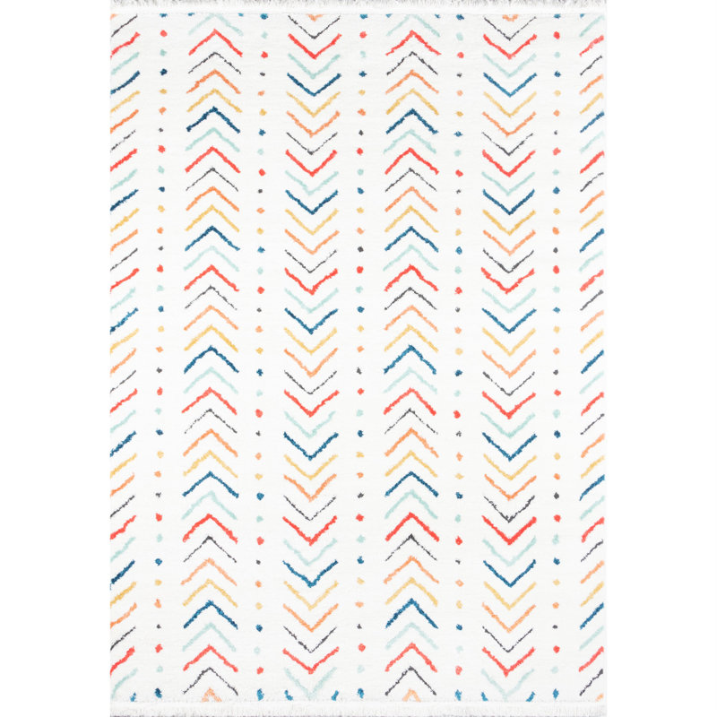 Machine Made Power Loom Polyester/Polypropylene Area Rug in Multicolor, Rectangle 9'10" x 12'10"