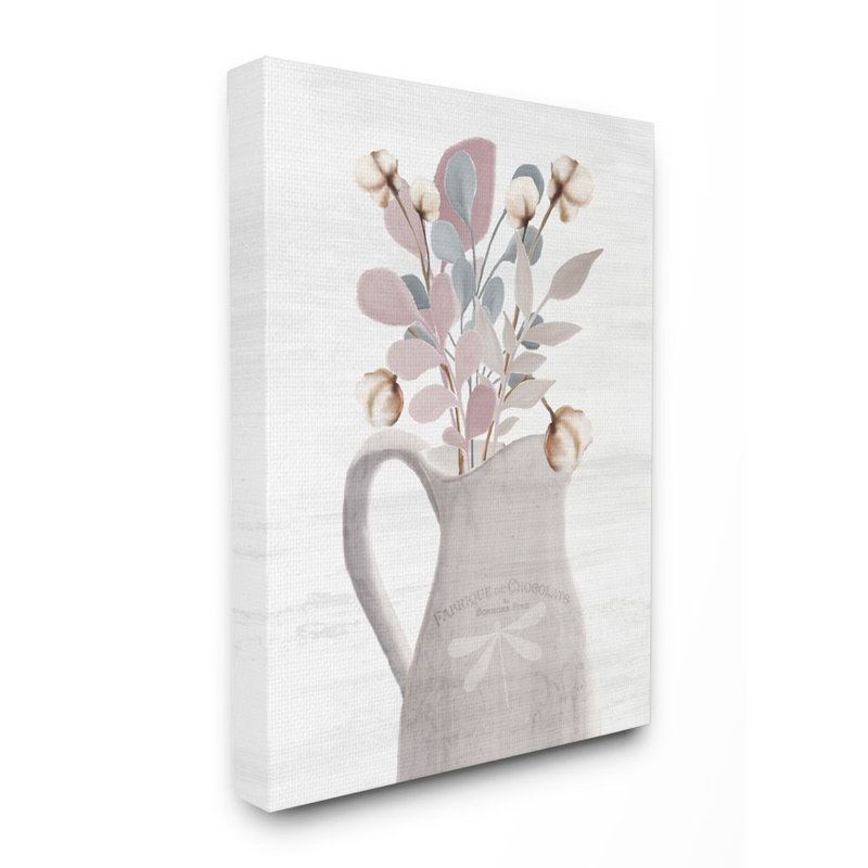 « fleur pots neutral painting », impression sur toile, Toile, H 20 po x l 16 po x P 1,5 po