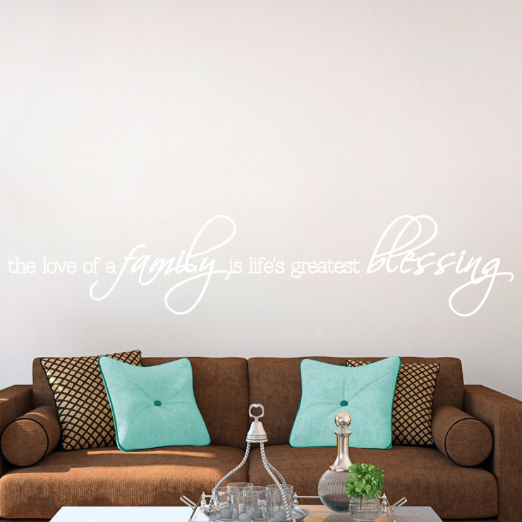 Décalcomanie murale « love of a family », Blanc