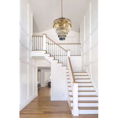 Lustre en cristal de luxe luxueux avec lustre contemporain et moderne, luminaire suspendu à 6 niveaux pour salle à manger, salon, salle de montre, hôtel
