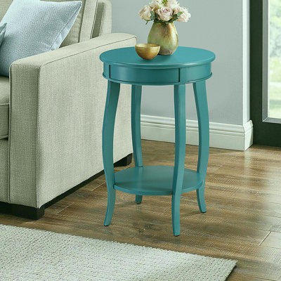 Table d'appoint circulaire vert émeraude avec base