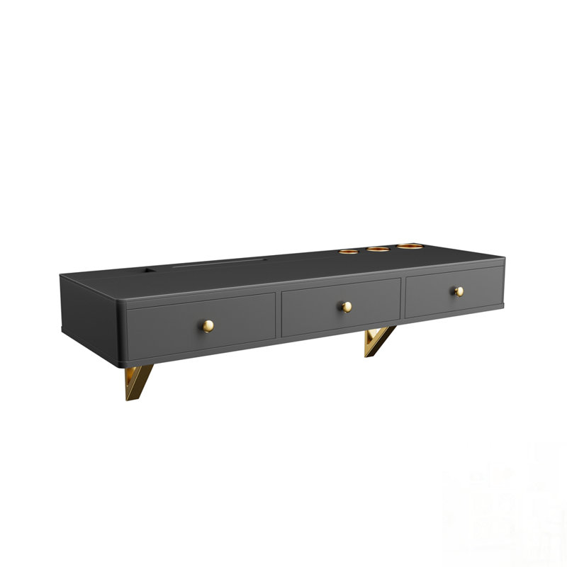 Table de coiffeuse murale multi-usages (miroir non inclus), Noir