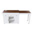 Îlot de cuisine 74,8 po avec table de salle à manger extensible et prise de courant - Chariot de rangement sur roulettes avec 3 tiroirs et armoire à 2 portes pour la salle à manger, blanc