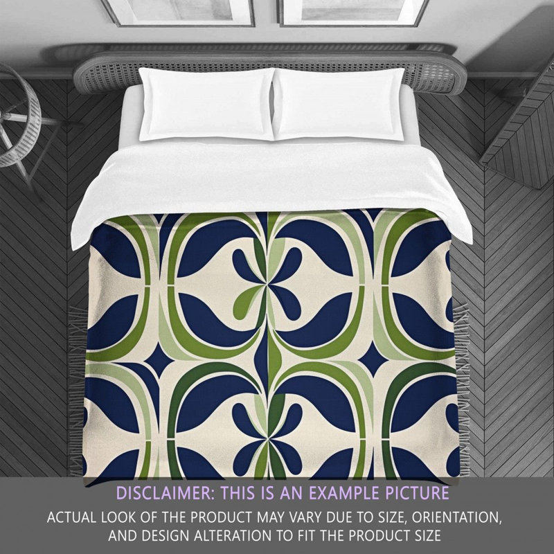 Funky Bedding, Green/Navy Abstract, King Comforter
